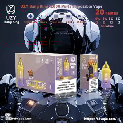 Venda por atacado original UZY Bang King 12000 Puffs Vape descartável - dispositivo vaping descartável de alta capacidade