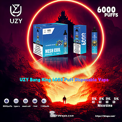 Venda por atacado original UZY Bang King 6000 6k Puff Vape descartável - dispositivo vaping descartável de alta capacidade