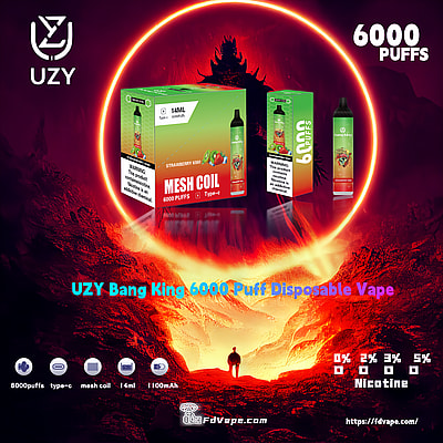 Venda por atacado original UZY Bang King 6000 6k Puff Vape descartável - dispositivo vaping descartável de alta capacidade