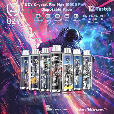 UZY Crystal Pro Max 10000 Puff Vape desechable - Dispositivo de vapeo desechable de alta capacidad