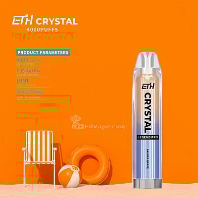 ETH Crystal 4000 4k Puffs Vape al por mayor desechable - Dispositivo vaping desechable de alta capacidad