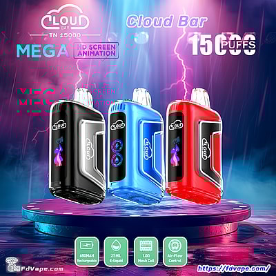 Cloud Bar 15000 15k Puffs Disposable Vape - Engångsvape med hög kapacitet som erbjuder 15 000 puffar