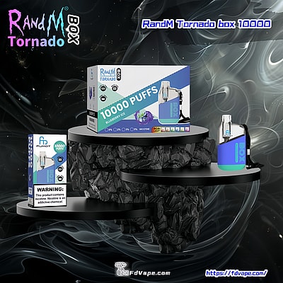 RandM Tornado Box 10000 Puffs Vape Descartável - Dispositivo vape descartável de alta capacidade que oferece 10.000 baforadas