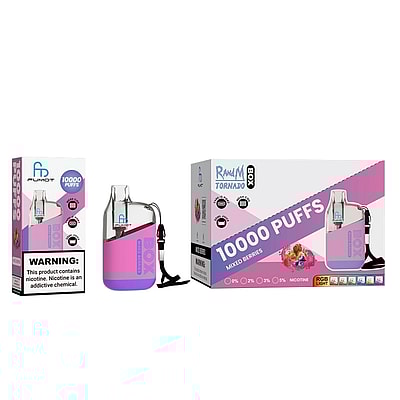 RandM Tornado Box 10000 Puffs Jetable Vape - Appareil de vape jetable haute capacité offrant 10000 bouffées
