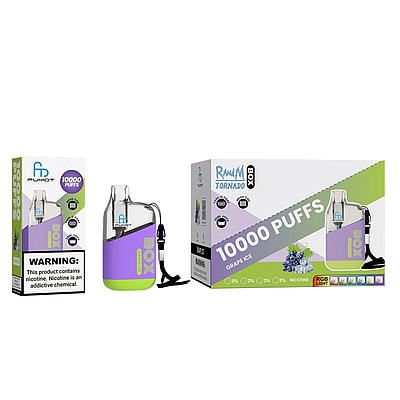 RandM Tornado Box 10000 Puffs Jetable Vape - Appareil de vape jetable haute capacité offrant 10000 bouffées