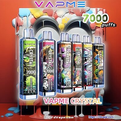 Vape monouso VAPME CRYSTAL 7000 Puffs - Dispositivo di vaporizzazione monouso ad alta capacità che offre 7000 puffs