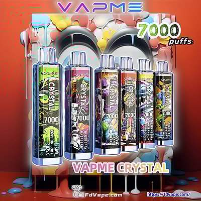 Jednorazowy waporyzator VAPME CRYSTAL 7000 Puffs - Jednorazowy waporyzator o dużej pojemności, oferujący 7000 zaciągnięć