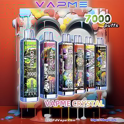 VAPME CRYSTAL 7000 Puffs Wegwerpvape - Wegwerpvape-apparaat met hoge capaciteit met 7000 trekjes