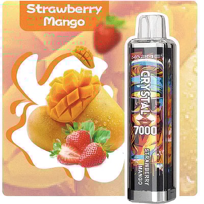 VAPME CRYSTAL 7000 Puffs Wegwerpvape - Wegwerpvape-apparaat met hoge capaciteit met 7000 trekjes