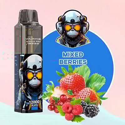 VAPME KING PRO 12.000 baforadas Vape descartável - Dispositivo vape descartável de alta capacidade que oferece 12.000 baforadas