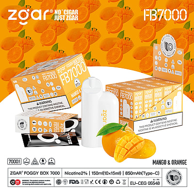 ZGAR Foggy Box 7000 7K Puffs Disposable Vape - High-capacity disposable vape device offering 7000 puffs