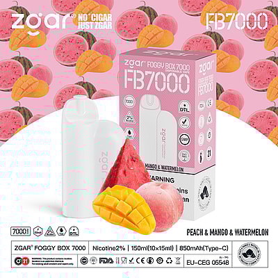 ZGAR Foggy Box 7000 7K Puffs Disposable Vape - High-capacity disposable vape device offering 7000 puffs