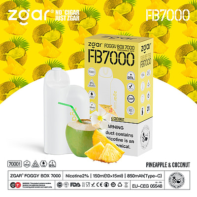 ZGAR Foggy Box 7000 7K Puffs Disposable Vape - High-capacity disposable vape device offering 7000 puffs