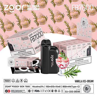 ZGAR Foggy Box 7000 7K Puffs Disposable Vape - High-capacity disposable vape device offering 7000 puffs