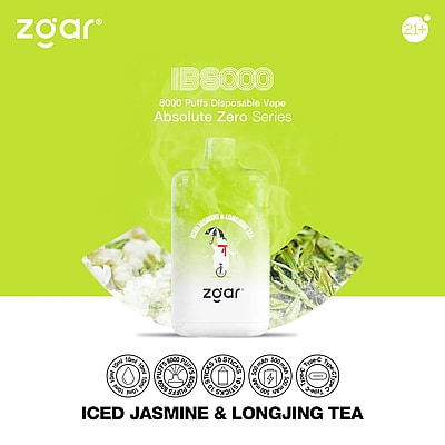 ZGAR ICE BOX 8000 8k Puffs Jetable Vape - Appareil de vape jetable haute capacité offrant 8000 bouffées