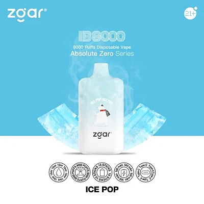 ZGAR ICE BOX 8000 8k Puffs Disposable Vape - High-capacity disposable vape device offering 8000 puffs