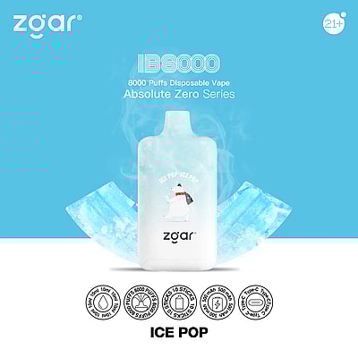 ZGAR ICE BOX 8000 8k Puffs Jetable Vape - Appareil de vape jetable haute capacité offrant 8000 bouffées