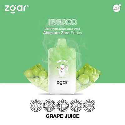 ZGAR ICE BOX 8000 8k Puffs Disposable Vape - High-capacity disposable vape device offering 8000 puffs