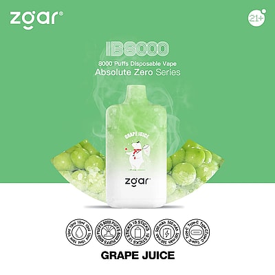 ZGAR ICE BOX 8000 8k Puffs Jetable Vape - Appareil de vape jetable haute capacité offrant 8000 bouffées