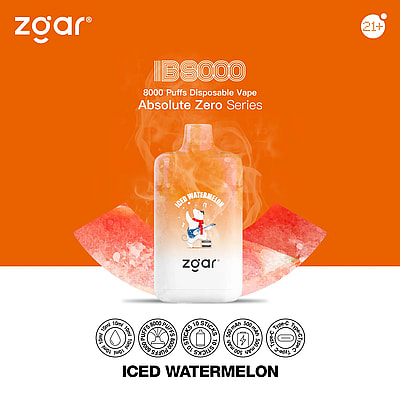 ZGAR ICE BOX 8000 8k Puffs Jetable Vape - Appareil de vape jetable haute capacité offrant 8000 bouffées
