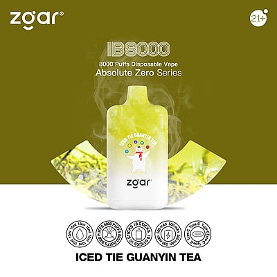 ZGAR ICE BOX 8000 8k Puffs Jetable Vape - Appareil de vape jetable haute capacité offrant 8000 bouffées