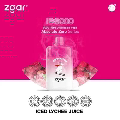ZGAR ICE BOX 8000 8k Puffs Disposable Vape - High-capacity disposable vape device offering 8000 puffs