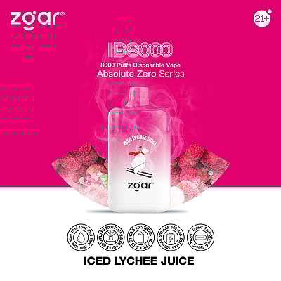 ZGAR ICE BOX 8000 8k Puffs Jetable Vape - Appareil de vape jetable haute capacité offrant 8000 bouffées