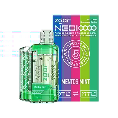ZGAR NEO 10000 10k Puffs Disposable Vape - Högkapacitets engångs vape-enhet som erbjuder 10000 puffar