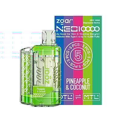 ZGAR NEO 10000 10k Puffs Disposable Vape - Högkapacitets engångs vape-enhet som erbjuder 10000 puffar