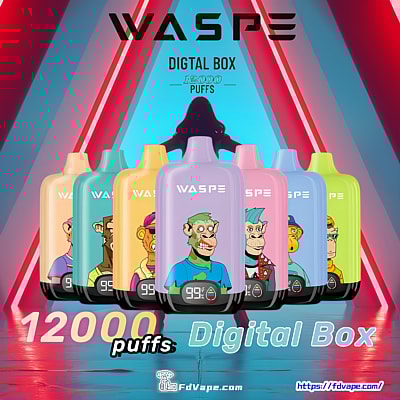 WASPE 12000 Puffs Digital Box Vape Descartável - Dispositivo vape de alta capacidade com display de caixa digital