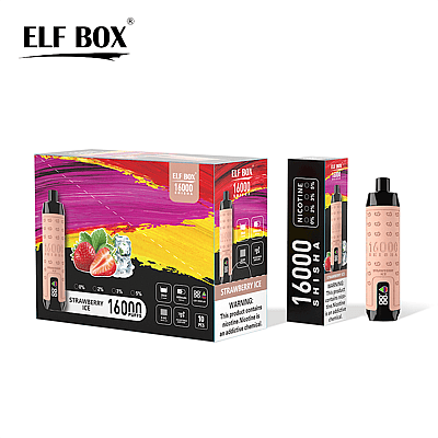 ELF BOX SHISHA 16000 16k Puffs Vape desechable Muchos gustos de nicotina Pantalla LED Recargable E Cigarrillo al por mayor