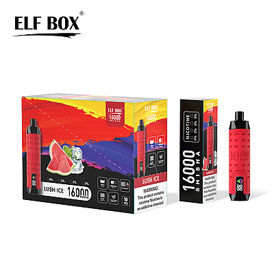 ELF BOX SHISHA 16000 16k Puffs Vape desechable Muchos gustos de nicotina Pantalla LED Recargable E Cigarrillo al por mayor