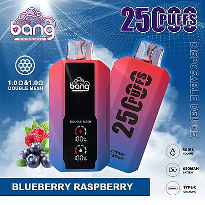 Bang 25000 25k Puffs 0% 2% 3% 5% Nicotine New LED Display Disposable Vape - High-capacity vaping device with LED display