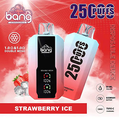 Bang 25000 25k Puffs 0% 2% 3% 5% Nicotine New LED Display Disposable Vape - High-capacity vaping device with LED display