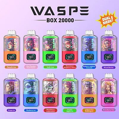 WASPE 20000 Puffs Dual Mesh Box Wegwerpvape - Dual-mesh vaping-apparaat met hoge capaciteit