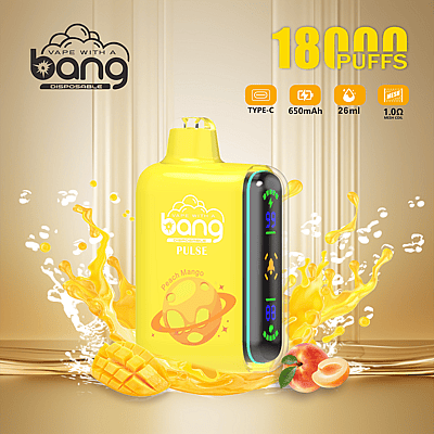 Bang Pulse 18000 Rookwolken Wegwerp Vape 0% 2% 3% 5% Nicotine 12 Smaken LED Display Fabriek Direct