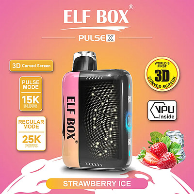 ELF Box 25K Pulse X 25000 Puffs Vape desechable 0%-5% Nicotina 10 sabores Gypsophila Pantalla LED Fábrica directa