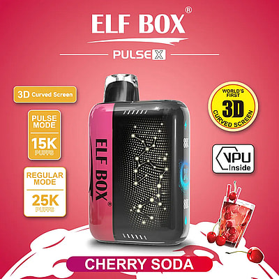 ELF Box 25K Pulse X 25000 Puffs Vape desechable 0%-5% Nicotina 10 sabores Gypsophila Pantalla LED Fábrica directa