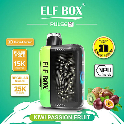 ELF Box 25K Pulse X 25000 Puffs Vape desechable 0%-5% Nicotina 10 sabores Gypsophila Pantalla LED Fábrica directa