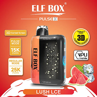 ELF Box 25K Pulse X 25000 Puffs Vape desechable 0%-5% Nicotina 10 sabores Gypsophila Pantalla LED Fábrica directa