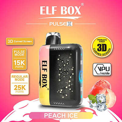 ELF Box 25K Pulse X 25000 Puffs Vape desechable 0%-5% Nicotina 10 sabores Gypsophila Pantalla LED Fábrica directa