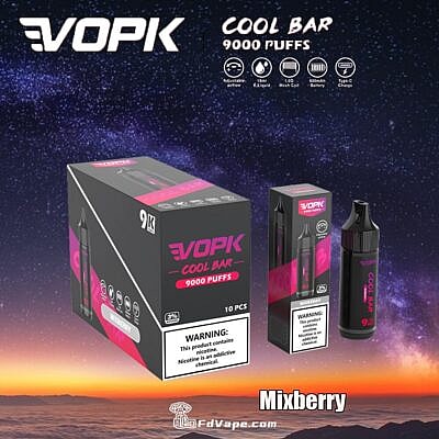 VOPK Cool Bar 9000 9k Puffs Vape jetable 0% 2% 3% 5% Nicotine 10 Goûts Direct Usine