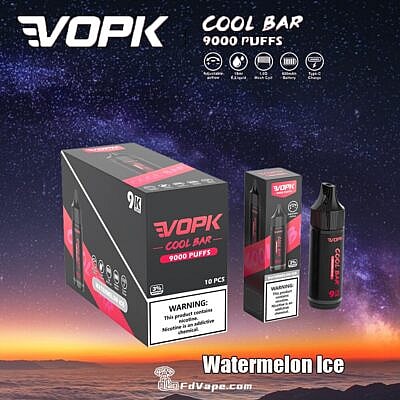 VOPK Cool Bar 9000 9k Puffs Vape jetable 0% 2% 3% 5% Nicotine 10 Goûts Direct Usine