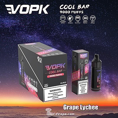 VOPK Cool Bar 9000 9k Puffs Disposable Vape 0% 2% 3% 5% Nicotine 10Tastes Factory Direct