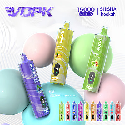 VOPK Shisha Hookah 15000 15k Puffs Disposable Vape 0% 2% 3% 5% Nicotine 10Tastes LED Display Factory Direct