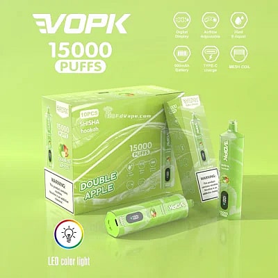 VOPK Shisha Hookah 15000 15k Puffs Vape desechable 0% 2% 3% 5% Nicotina 10Tastes Pantalla LED Directo de fábrica