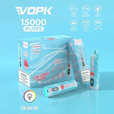 VOPK Shisha Hookah 15000 15k Puffs Vape desechable 0% 2% 3% 5% Nicotina 10Tastes Pantalla LED Directo de fábrica