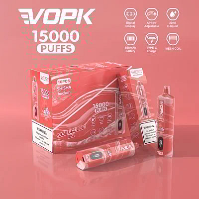 VOPK Shisha Hookah 15000 15k Puffs Vape desechable 0% 2% 3% 5% Nicotina 10Tastes Pantalla LED Directo de fábrica