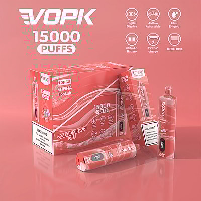 VOPK Shisha Hookah 15000 15k Puffs Disposable Vape 0% 2% 3% 5% Nicotine 10Tastes LED Display Factory Direct