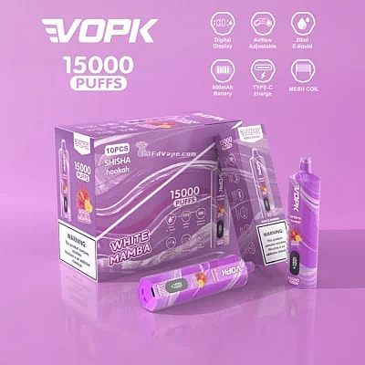 VOPK Shisha Hookah 15000 15k Puffs Vape desechable 0% 2% 3% 5% Nicotina 10Tastes Pantalla LED Directo de fábrica